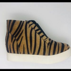 Tiger stripe wedge sneakers